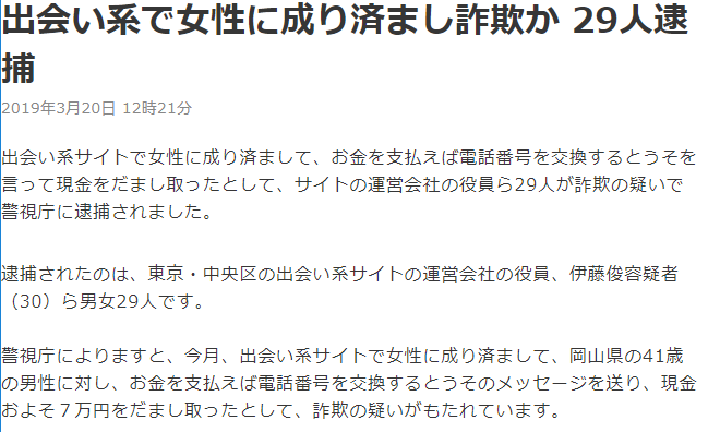 詐欺被害のニュース